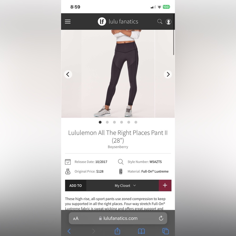 Lululemon all the right places pant